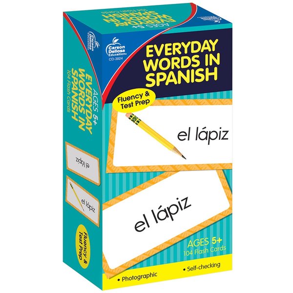 Carson Dellosa Everyday Words in Spanish - Photographic Flash Cards, Grade PK-8 3924